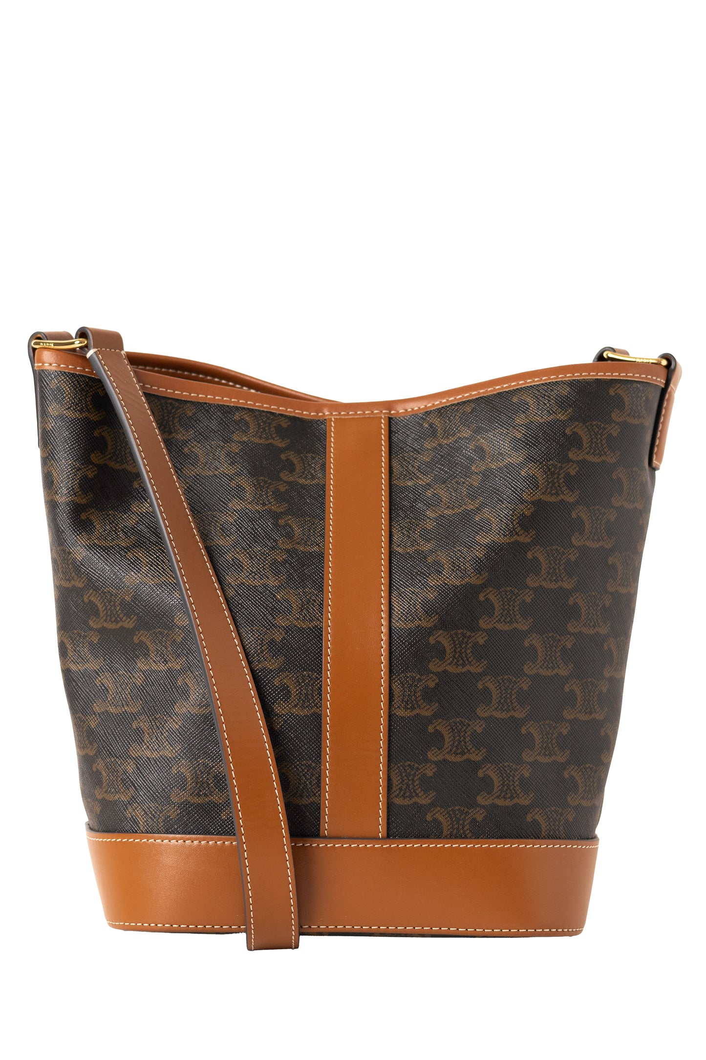 Celine Small Bucket Bag in Triomphe Canvas and Calfskin