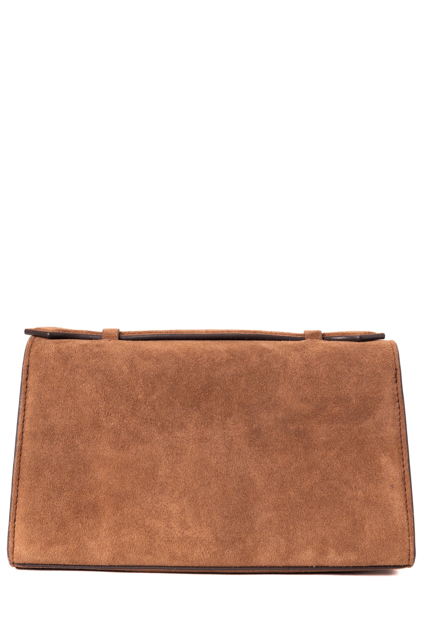 Savette Symmetry Pochette in Brown Suede