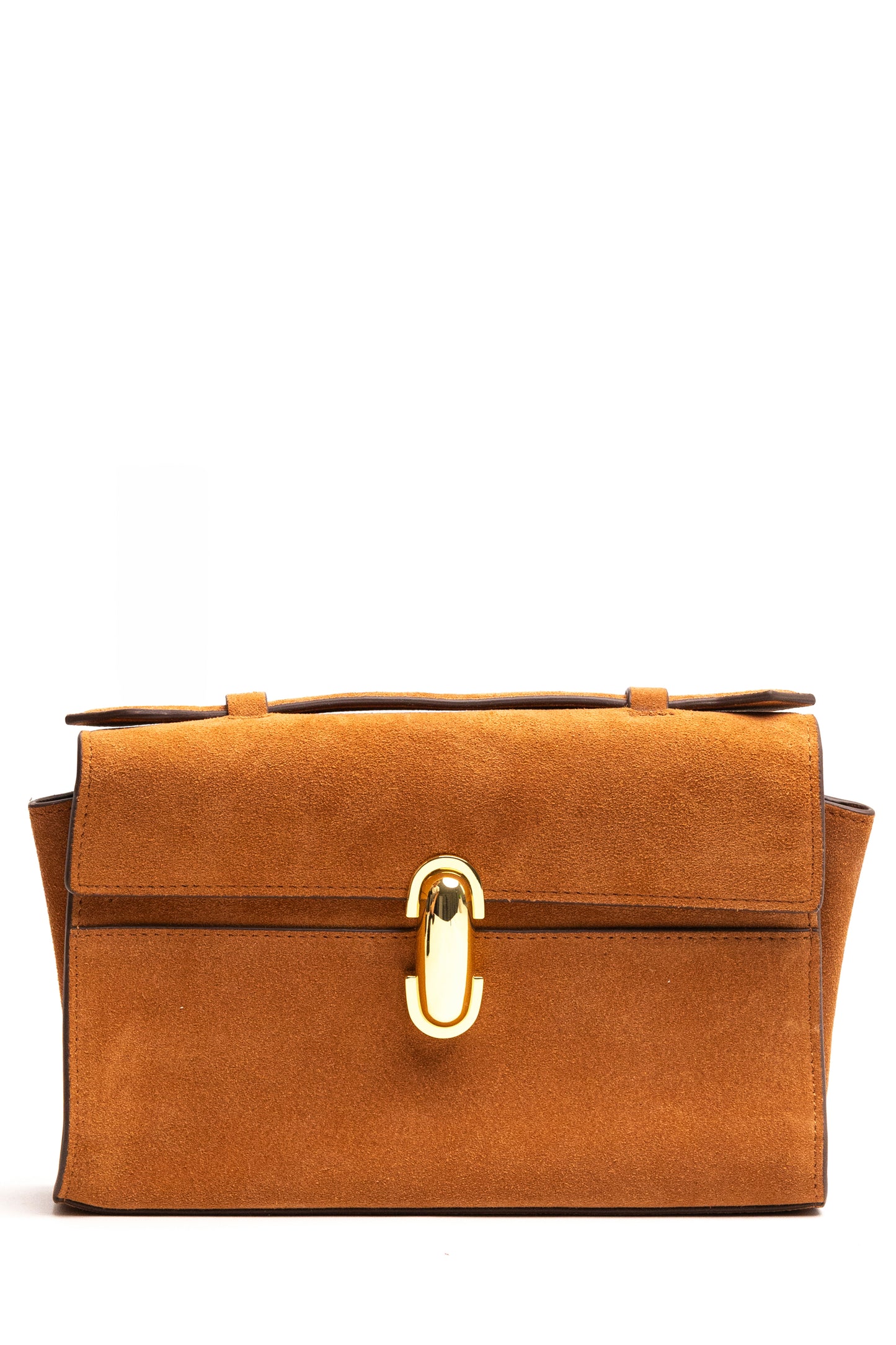 Savette Symmetry Pochette in Saddle Suede