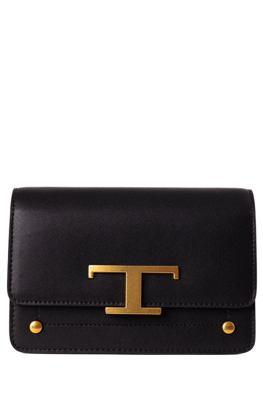 TOD's T Timeless Crossbody Black Bag